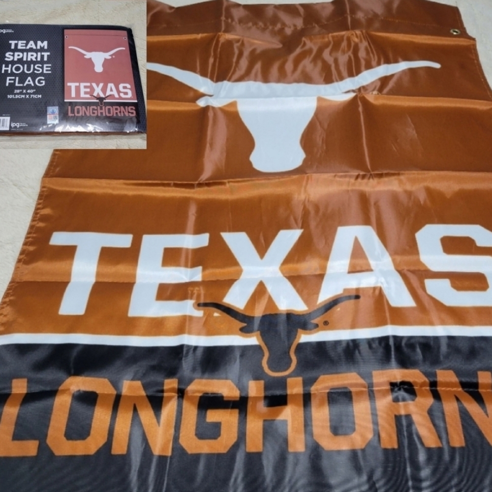 NEW University of Texas Longhorns tailgate flag UT Bevo horns, 28" x 40"